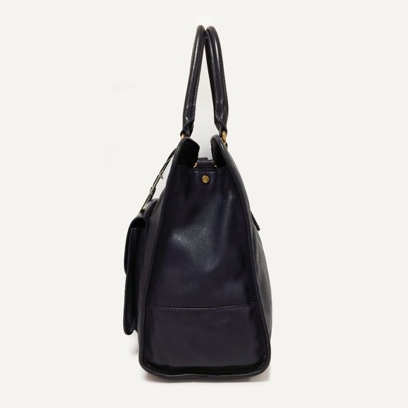 Tory Burch Priscilla Navy Blue Leather Bag - Picture 3 of 11